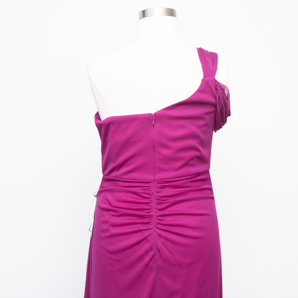 Alex Evenings - One Shoulder Ruched Mesh Gown - Picture 6 of 12